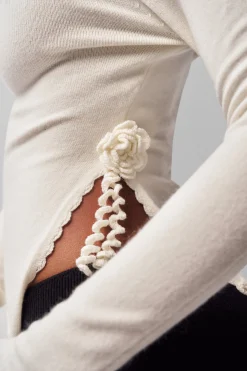 GUIZIO Soler Fold Over Knit Top- Long Sleeve Tops|Knitwear