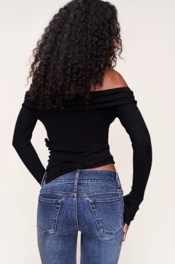 GUIZIO Soler Fold Over Knit Top- Knitwear|Tops
