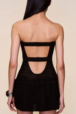 GUIZIO Strapless Crochet Dress- Mini Dresses|Dresses