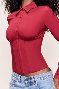 GUIZIO Tailored Corset Long Sleeve- Long Sleeve Tops|Corsets