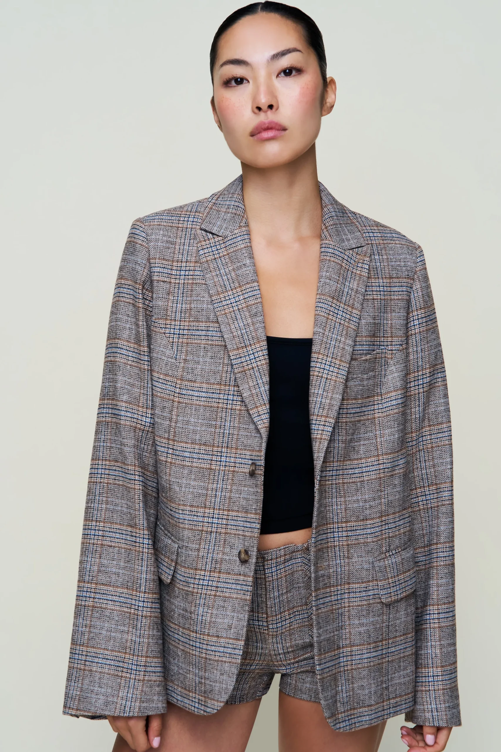 GUIZIO The Perfect Oversized Tarten Blazer- Jackets