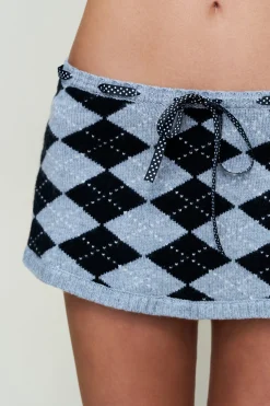GUIZIO The Sweet Argyle Skirt- Mini Skirts|Skirts
