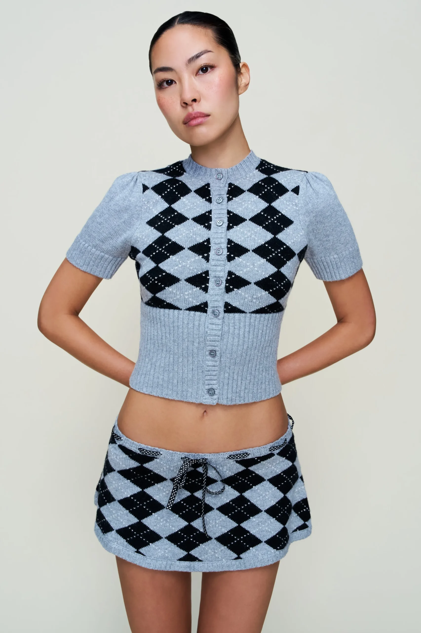 GUIZIO The Sweet Argyle Skirt- Mini Skirts|Skirts